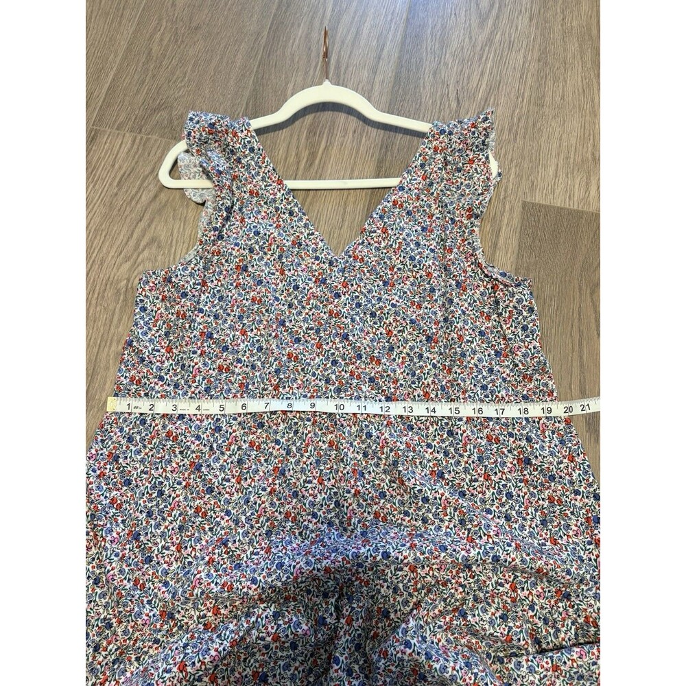 Loft Dress Ditsy Floral Flutter Sleeve Midi Cottagecore Tiered Large Pink Blue - Picture 6 of 9